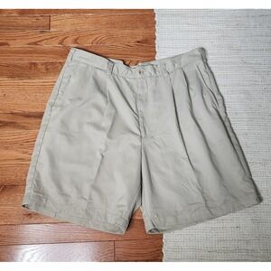 Brandini Mens Microfiber Pleated Shorts 38 Beige Golf Sport Outdoor
